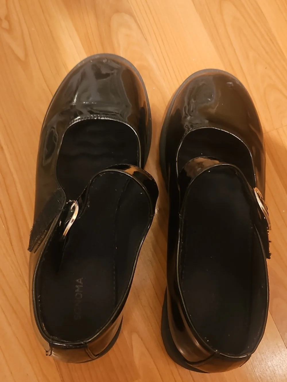 Sonoma Black Patent Mary Jane Girls' Dress Shoes with Gold Buckle
